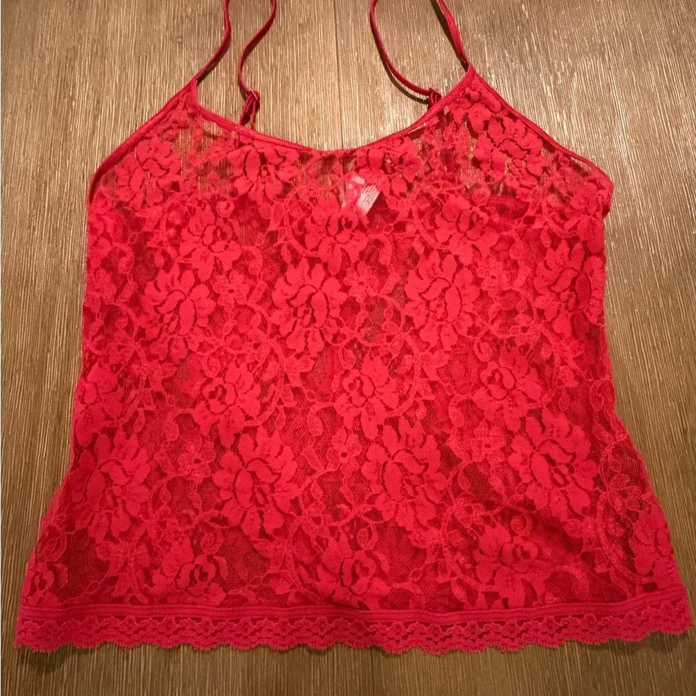 Victoria's Secret Y2K 2001 Scarlet Lace Camisole size small